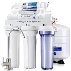 iSpring RCC7D 75 GPD NSF Reverse Osmosis Deionization Water Filter System Removes TDS Chlorine Fluoride Lead Fits Under Sink fish tanks reef tanks aquariums laboratories microelectronics