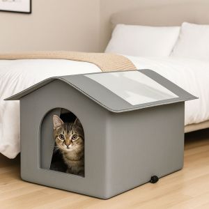 MIIQNUS Ấm áp Nhà mèo cách nhiệt Có thể gập lại Chống thấm nước Nhà tạm cho mèo hoang Phổ quát Đã đính kèm Căn hộ cho thú cưng Cắm trại