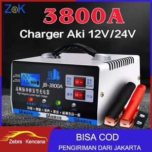 (Dikirim Dari Jakarta) COD Charger Aki 180W /Accu Mobil Motor 12V/24V 10A/7A LCD Charger Portable 180W Mobil Dan Motor Charger Aki-Murah