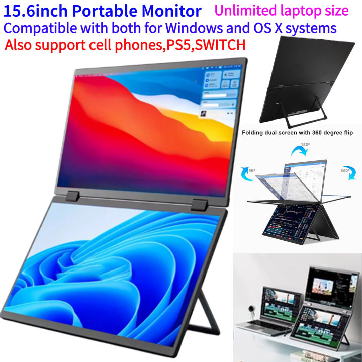[comebuy88] 15.6 Inch Portable Monitor Dual Screen Display ...