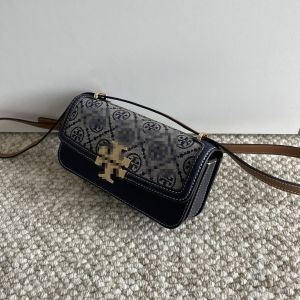 TB Horizontal Eleanor Small Gold Baguette Underarm Bag Clamshell cowhide Lady