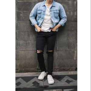 LAGI DISKON CELANA JEANS PENSIL SOBEK LUTUT PRIA / JEANS SOBEK RIPPED TERBARU / SLIMFIT SOBEK COWOK KEREN / PENSIL SOBEK / JEANS SOBEK BAYAR DI TEMPAT