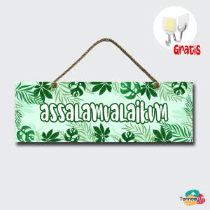 TENNESY HIASAN DINDING GANTUNGAN TALI PINTU TROPICAL LEAF DAUN 30x10CM PAJANGAN KAYU DEKORASI DINDING DEKORASI KAMAR TIDUR RUMAH WELCOME LAUNDRY TOILET KITCHEN ASSALAMUALAIKUM