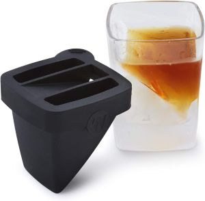 Whiskey Wedge Ice Mould Mold 9 oz Novelty Whiskey Tumbler Whisky Glass With Silicone Ice Glass Mold