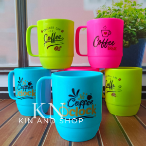 12 PCS CANGKIR KOPI PLASTIK KARAKTER TEBAL TAHAN PANAS
