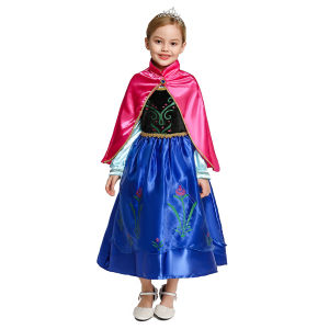 Frozen Costume Anna Dress For Baby Girl 3-10 Years Old Anna Costume Princess Dress For Birthday
