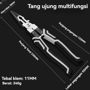 JACK HOME 9 inch Multipurpose Wire Cutters Tang Pemotong Kabel Multifungsi 9 inch/RVOSTR Tang Pemotong Kawat CRV Multifungsi Wire Cutter