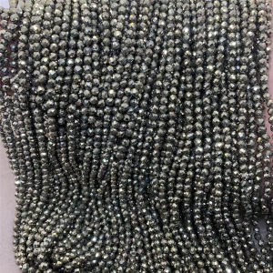 Natural Stone Pyrite Small Facet Beads Shiny 2/3/4mm Cut for DIY Accessories