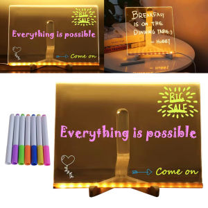 Bảng lau khô Acrylic rõ ràng với ánh sáng và 7 dấu hiệu sống động cho bảng trắng sáng trường học và văn phòng cho các hoạt động sáng tạo và giáo dục
