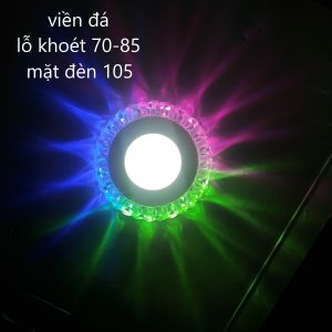 [BẢO HÀNH 1 NĂM] ĐÈN ÂM TRẦN 3 MÀU VIỀN ĐÁ 3W LÒNG 3W VIỀN 105 mm