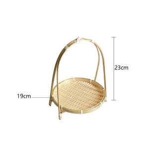 BEBA 1/2/3 Tier Bamboo Weaving Baskets Round Weave Snack Display Stand Baskets Tier Rack Elegant Storage Baskets Pastries