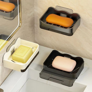 Wall-mounted Drain Soap Box Free-Punching Bathroom Soap Holder Hooks Accessories Household With Drainage Box