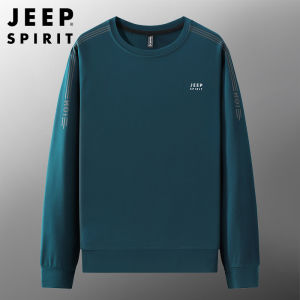 JEEP SPIRIT Áo Len Nam Áo Mặc Trong Cổ Tròn Áo Thun Xu Hướng Dáng Rộng Ngoại Cỡ Mới Áo Khoác Nam