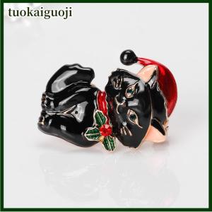 tuokaiguoji Christmas Vintage Animal Cute Cat Brooches Pins Women Coat Clothing Badges Jewelry Accessries