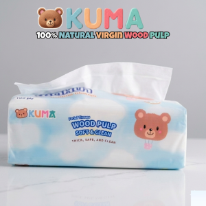 KUMA Facial Tissues Wood Pulp Soft & Clean 100% Natural Virgin Wood Pulp Thick Safe and Clean