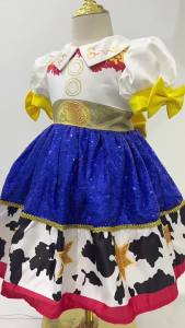 Halloween Children Toy Cartoon Woody Jessie Cowboy Girls Dress Up Birthday Party Skye Princess Dress Performance Cosplay Costume