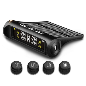 TPMS Car Tire Pressure Sensor Monitoring System Wireless Solar Power Security Device Adjustment Durable External Sensors