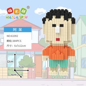 Blok Binaan Crayon Shin-chan Building Block Micro Bricks Toy Figure Kids Cute Cartoon Model Creative