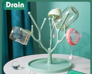 Baby Safe Rak pengeringan botol berbentuk pohon / rak multifungsi/rak botol yang dapat dilepas berkotak
