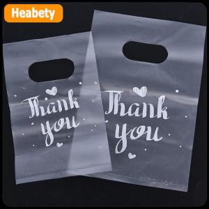 【2-3 days delivery】 100Pcs Mini Thank you Plastic Gift Bags Wedding Candy Bags Shopping Carrier Bags