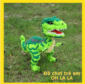 (TẶNG KÈM BÚA) - Đồ Chơi Lắp Ráp Mô Hình Khủng Long 37cm Cho Bé