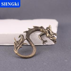 [COD] 🔥🔥🔥SHNGki Retro Brass Zodiac Dragon bức tượng nhỏ Máy tính để bàn trang trí Trung Quốc thần thoại con thú bức tượng Retro nhà phong thủy trang trí thủ công