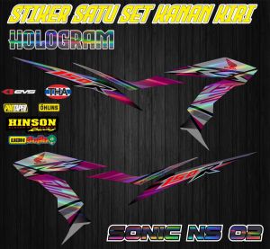 STRIPING DECAL HOLOGRAM HONDA SONIC NS 02 BAHAN VINYL LAMINASI