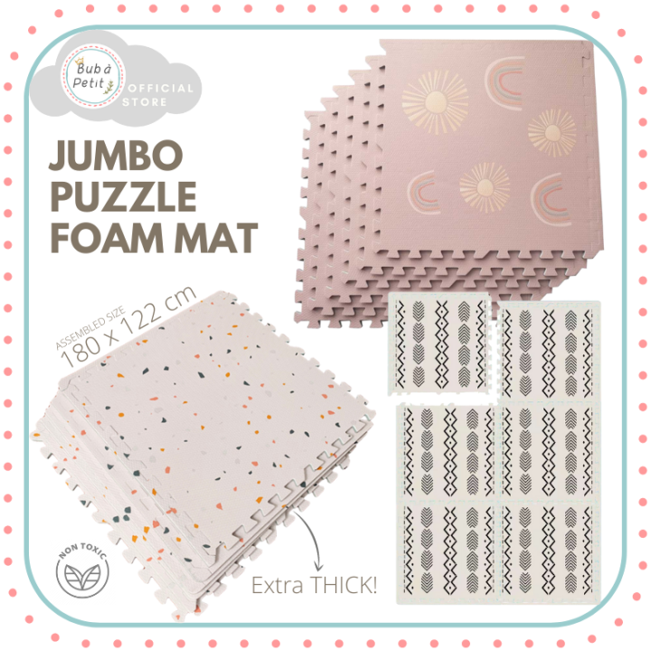 Jumbo Baby EVA Foam Extra Thick XL Play Mat Terrazzo Extra Large,  Non-Toxic Oversized PlayMat with Soft Interlocking Floor Tiles Puzzle  Floor Mats