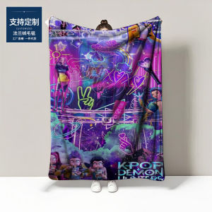 K-POP Flannel Blanket Demon Hunter Girl Group Poster Office Air Conditioning Blanket Leg Cover Blanket