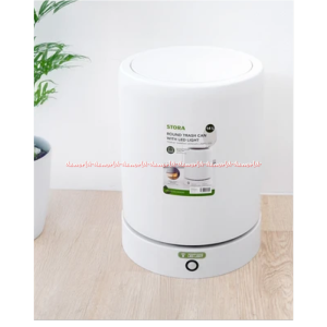 Stora 14L Trash Bin With LED Light Tempat Sampah Dengan Lampu LED Warna Putih Desain Modern Mudah Dibersihkan Tempat Sampah