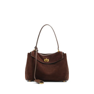 YIMO Suede Autumn Winter Suede Cowhide Rodeo Tote Bag Genuine Leather Commuter Large Capacity Shoulder Handbag Bag