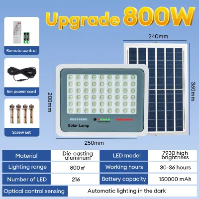 solar flood light 1500W outdoor waterproof IP68 street lamp 9730LED automatic night light with remote with Solar Panel Complete Set