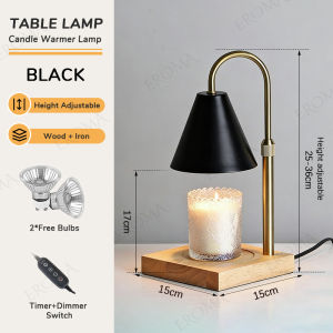 Eroma Adjustable Height Candle Warmer Lamp Dimmable Top Down Melting Lamp for Scented Wax Candle Home Fragrance with 2 Bulbs