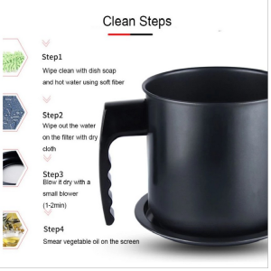 Stainless Steel Oil Pot Filter Oil Can Oil Storage Grease Keeper Grease Strainer Container Pot Oil Bottle Oil Tank