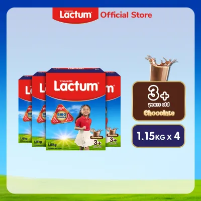 Lactum 3+ Chocolate Powdered Milk Supplement Drink for Children 3+ Years Old 4.6kg (1.15kg x 4)