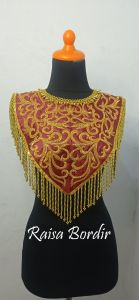 renda bordir hiasan dada aksesoris tari adat bungku full payet