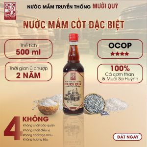 520ml Nước Mắm Cốt Đặc Biệt 100% Tự Nhiên (thời gian ủ 2 năm)  Mười Quý - Quảng Ngãi