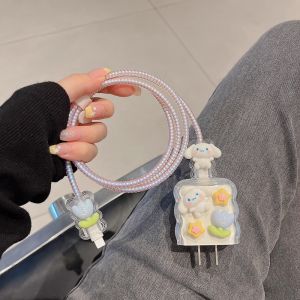 4in1 Set Pelindung Kabel Ins Fashion Cover Silikon Untuk Iphone/Ipad 18W/20W Charger Pelindung Kabel