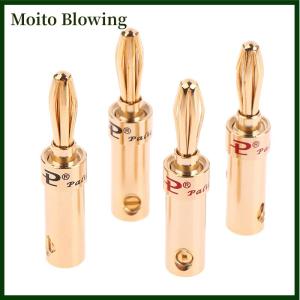 Moito 2Pcs -plated Copper Cross Banana Speaker Plug Connector Adapter Audio Banana Connectors for Speaker Wire Amplifiers