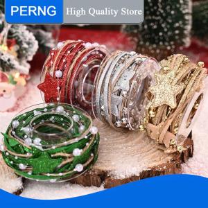 [PERNG] Tehe 5m giáng sinh sao hạt ruy băng tự làm Nhà Phòng Xmas cây trang trí bánh Quà Tặng đóng gói trang trí ruy băng trang trí 2026 năm mới navidad