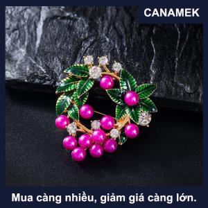 【CANAMEK】 Đa Năng Sáng Tạo Zircon Lá Berry Vòng Hoa Hợp Kim Giáng Sinh Trâm Ngực Khóa Tự Làm Ăn Mặc Phù Hợp Với Khăn Trang Trí Quà Tặng