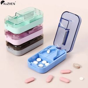 JUSTODO Dustproof Half Pill Cutter Divider Organizer  Tablet Crusher Pill Cutter Portable  Divider for Small or Large Pills