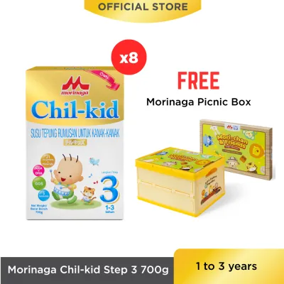 Morinaga Chil-kid Step 3 (No Sucrose) 8 boxes X 700g [Free Morinaga Picnic Box]