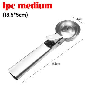 BESTOUR 1Pcs Stainless Steel Scooping Spoon Rebound Multi-Function Snowball Maker Durable Creative Ice Cream Spoon Home Kitchen Tools