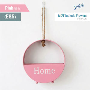 Round Iron Flower Vase Pot Basket Wall Hanging Living Room Home Decor Bakul Pasu Bunga Hiasan 圆形铁艺花篮