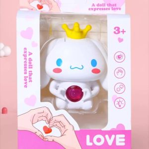 Sanrio Heart Doll Musical Toy Say I Love You Light Up Confession Doll Cute Creative Birthday Gift for Kids Friends Couples Kuromi Melody Can Say I love You Toys For Girls Kuromi Sanrio Heart Gesture Luminous Toy