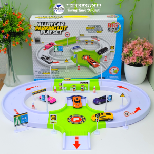 Bộ đồ chơi bãi đỗ xe lắp ráp mô hình đường ray và các xe siêu xe mini xinh xắn - Đồ chơi MiniKids