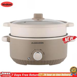 [VODF] Double-Layer Electric Hot Pot 4.5L Capacity for Stir Fry Steak Noodles Soup