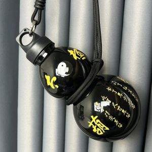 FUJIN สไตล์จีนจีน ขวดน้ำเต้า จุได้มาก 800มล. หม้อต้มน้ำ สร้างสรรค์และสร้างสรรค์ วินเทจ ถ้วยน้ำน้ำ กีฬากีฬากีฬา