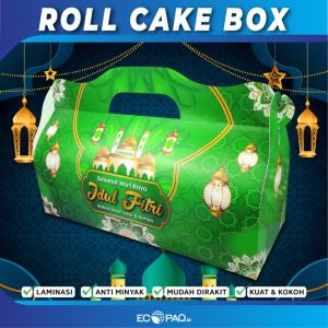 Box Kue IDUL FITRI Jinjing - Dus Roll Cake RAMADHAN -FC - 275x10x18cm (10 pcs)